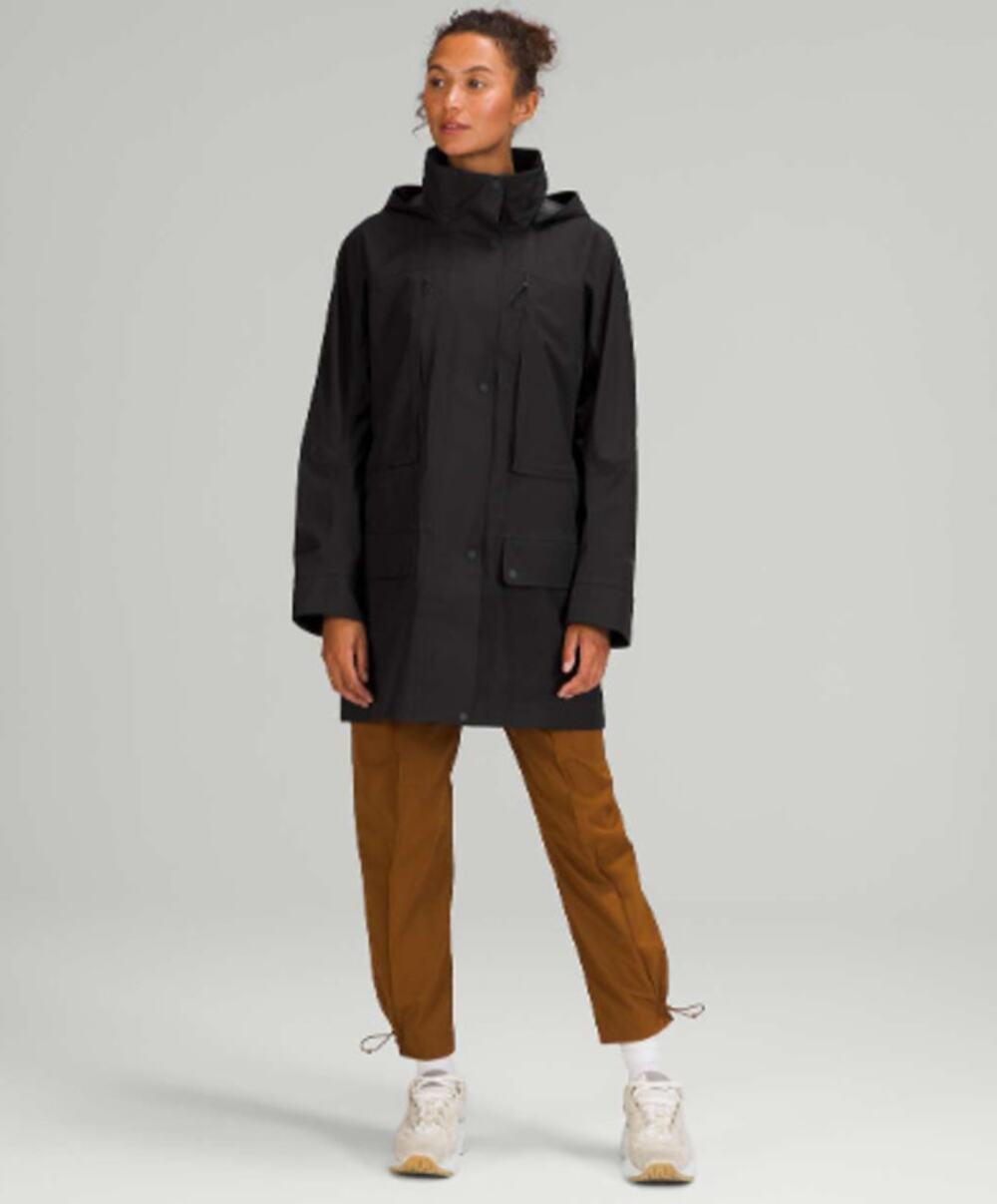 LULULEMON StretchSeal Relaxed-Fit Long Rain Jacket Black Sz 6 $298